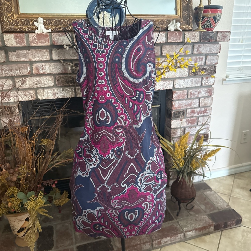 Charter Club Paisley Petite Medium Floral Stretchy Knee Length Dress